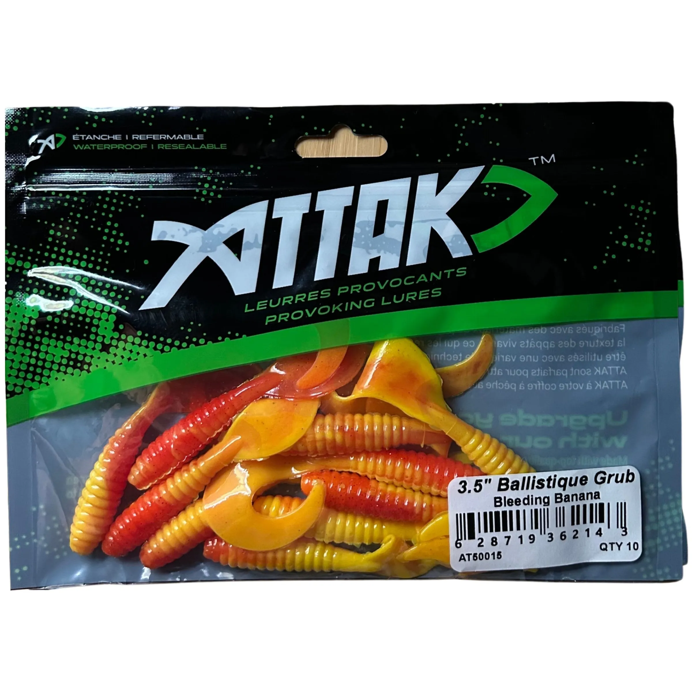 Ballistique Grub Soft baits - 10/pkg^Attak