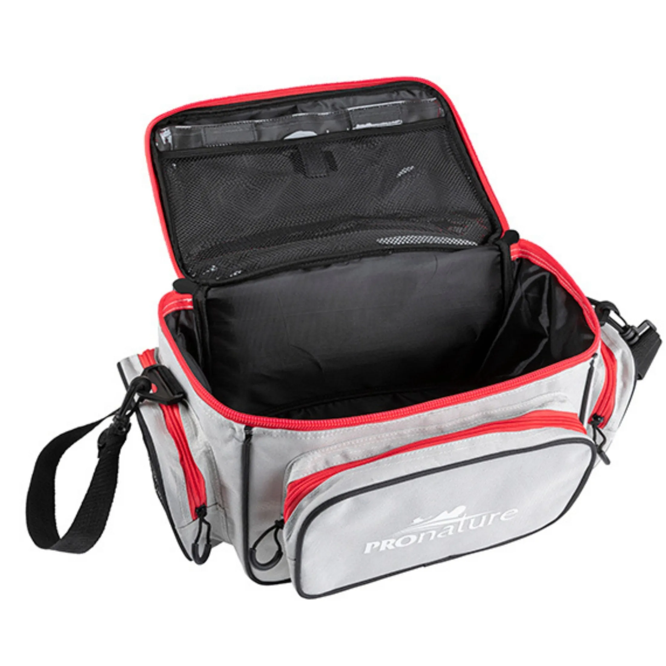 Big format fishing bag with tackle boxes