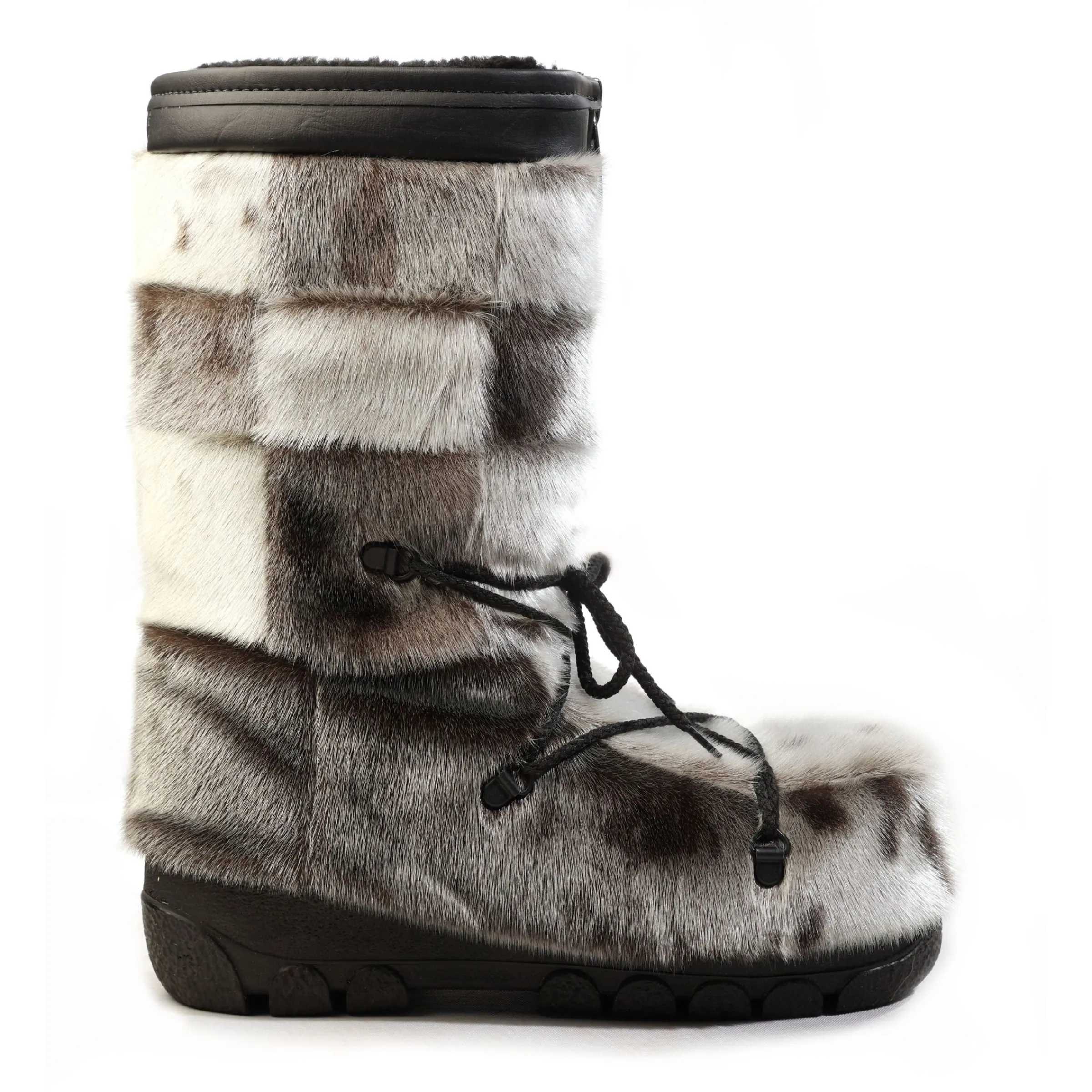 Checked style Seal fur boots - Women's^Bilodeau New