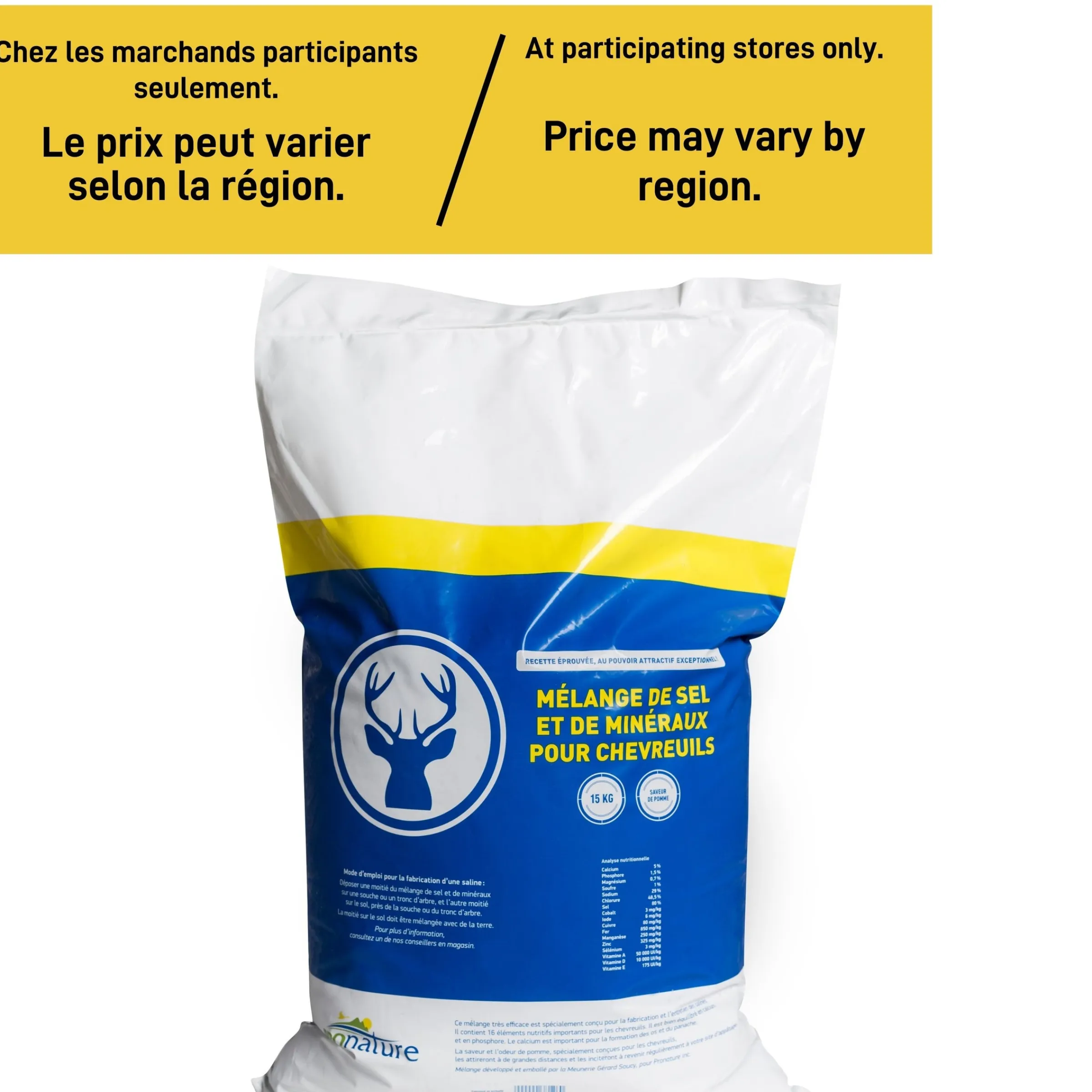 Deer salt and minerals bag mix - 15kg^Meunerie Soucy New