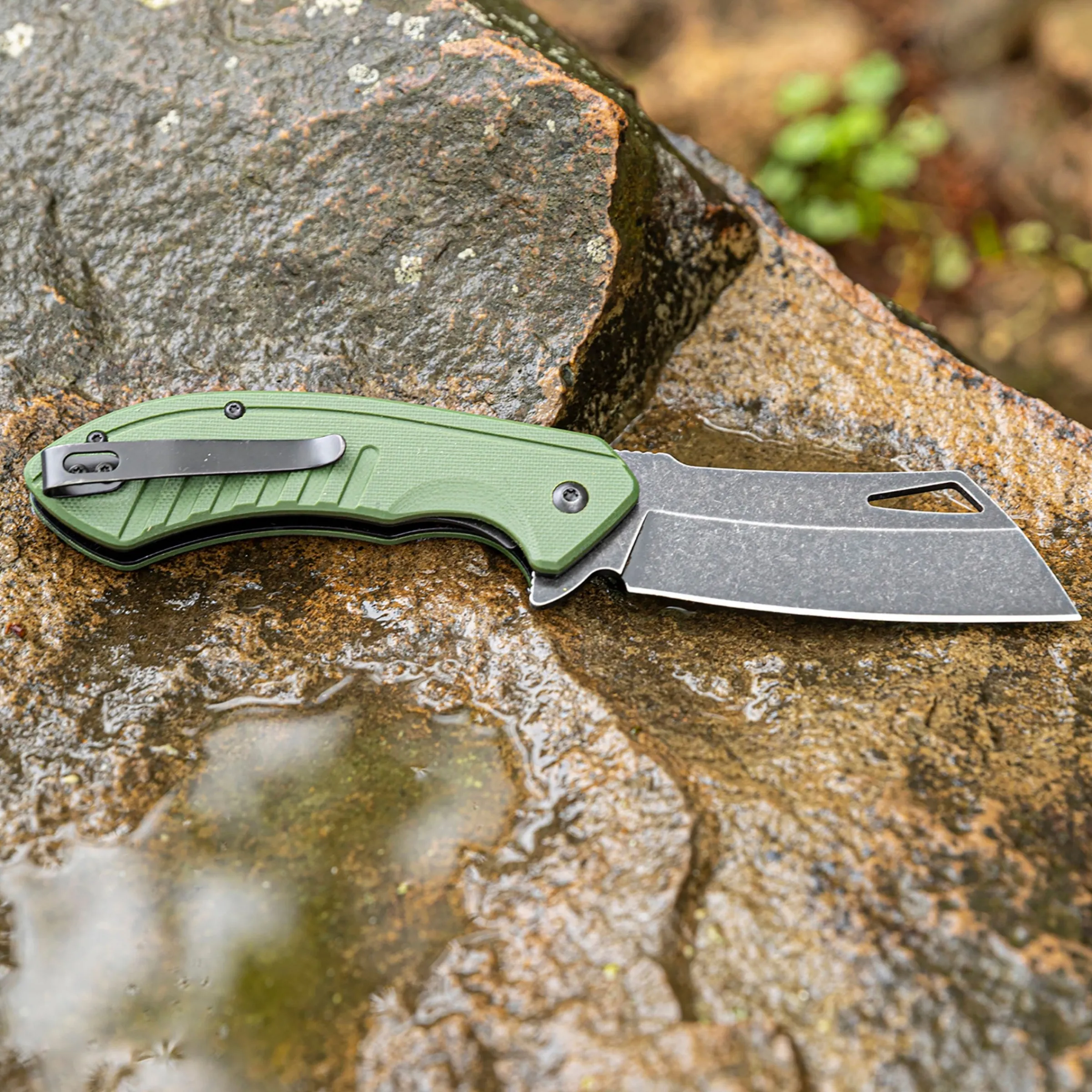 Rally black stonewash stainless cleaver blade^Smiths Hot