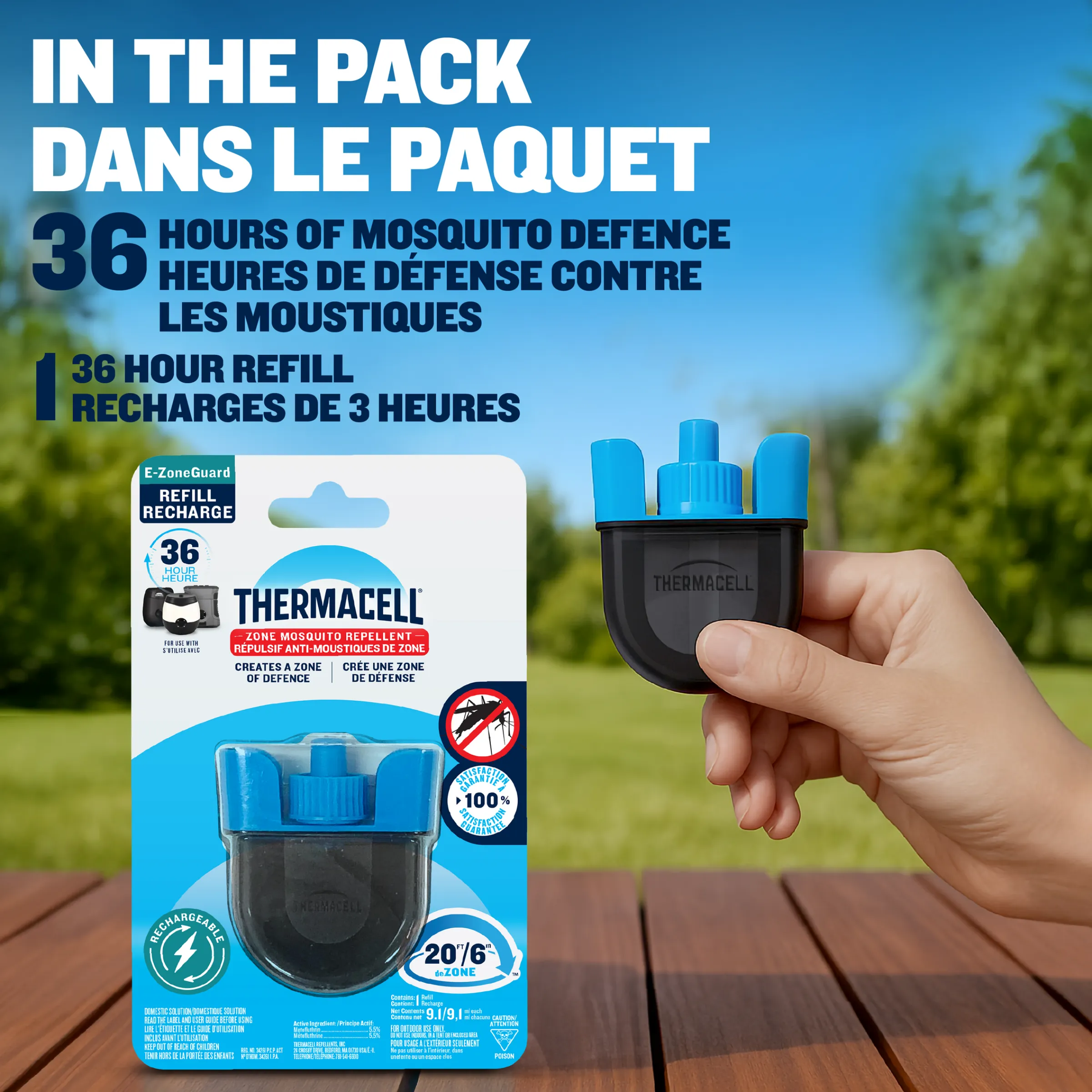 E-ZoneGuard Rechargeable Mosquito Repellent Refill 36-Hour Pack^Thermacell